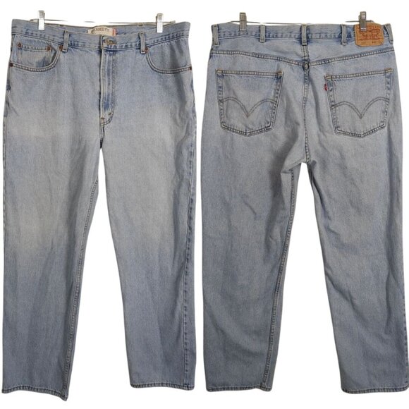 Levis 550 Relaxed Fit Light Wash Denim Jeans 40x32 Mens Vintage 1990s - Picture 1 of 15